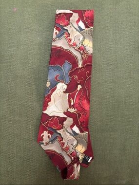 Grace Red original grace Newburger watercolor 100% silk Necktie